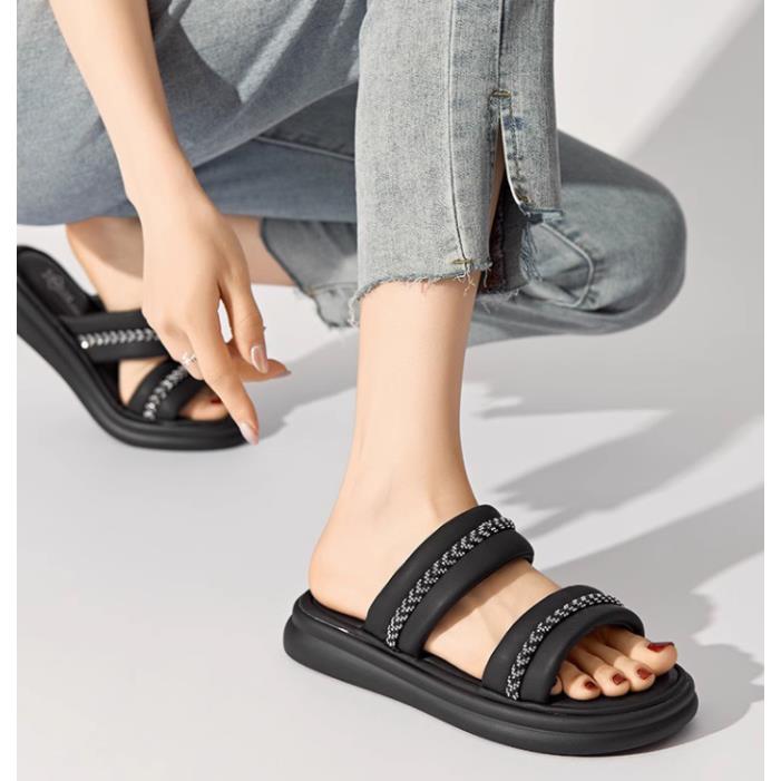 夏款1248时尚休闲一字带平底拖鞋