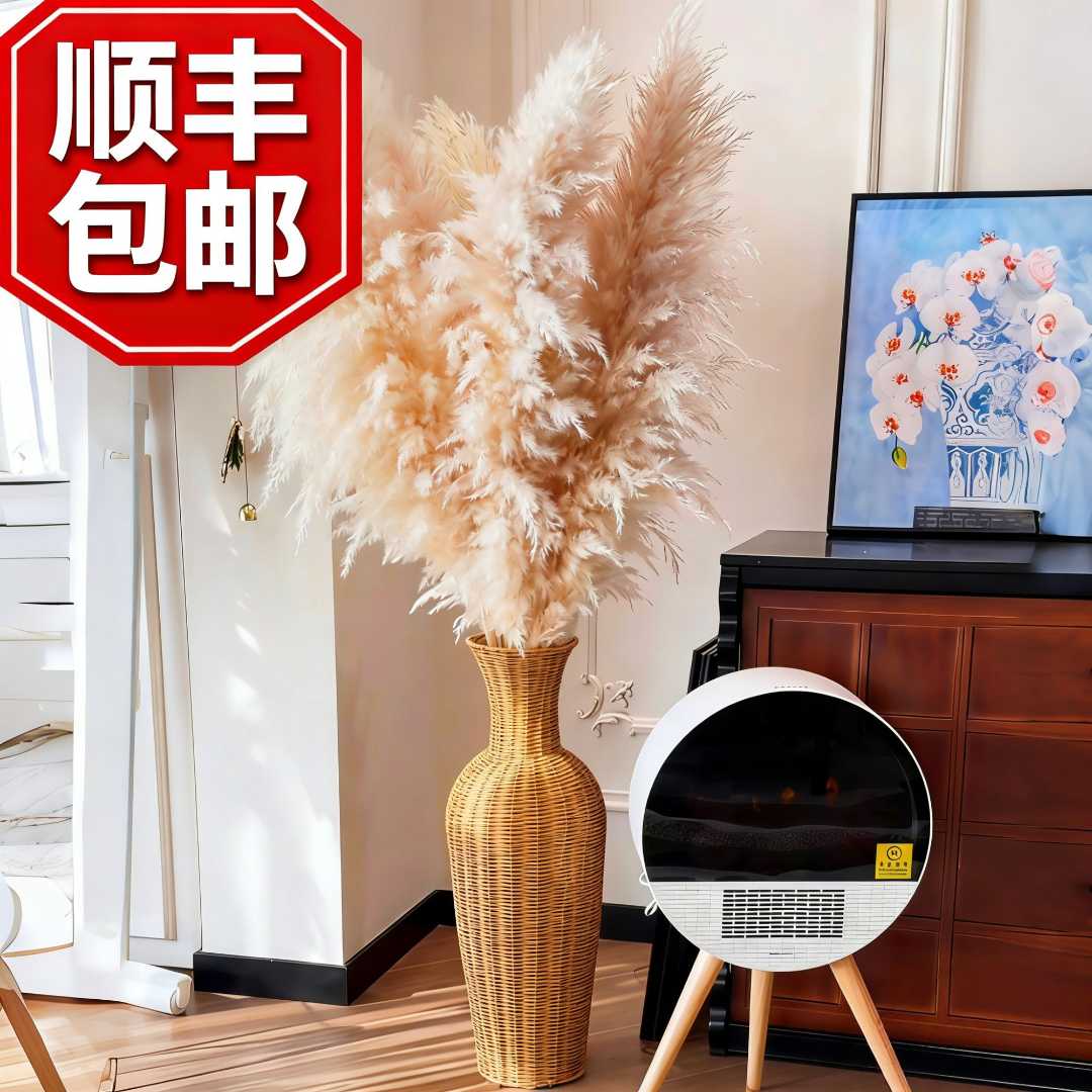 秋冬季氛围感首选大蒲苇落地花用于客厅办公室商场装饰尽显高级感