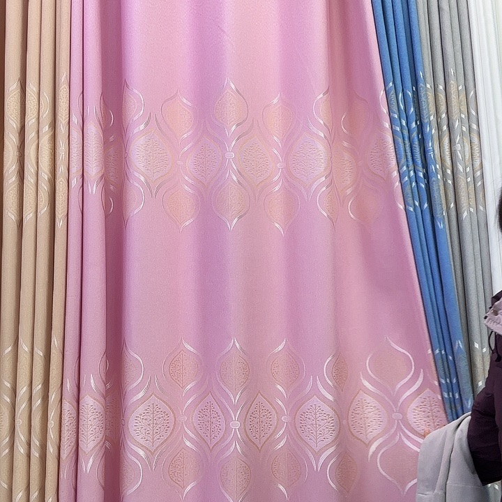 纱钻石粉色5米对开打孔高2.6米2套