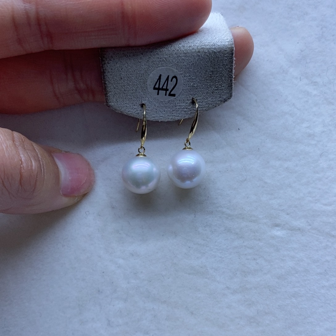 淡水珍珠耳饰18K金镶嵌442