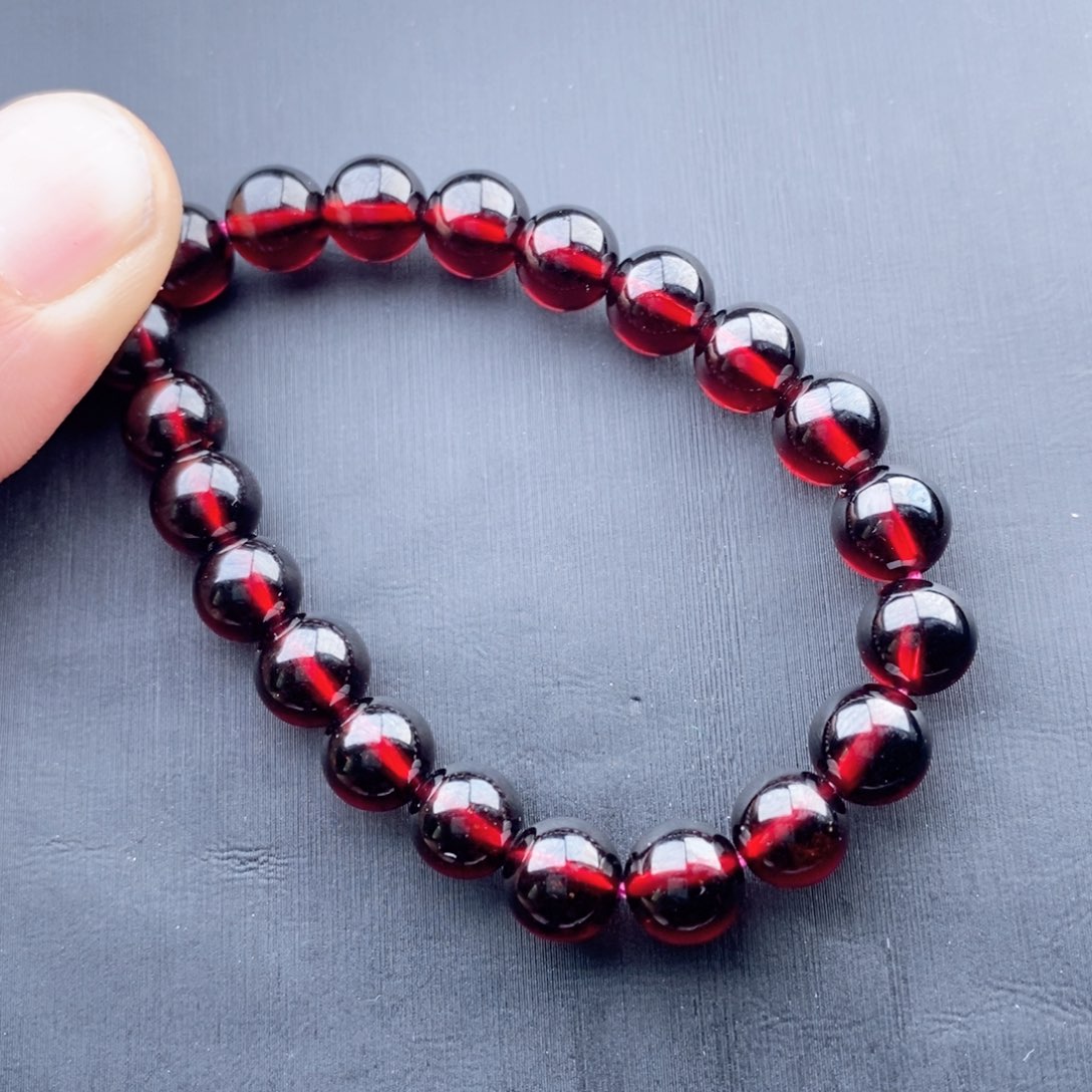 手链未镶嵌石榴石极****姐7毫米冰透亮大漏