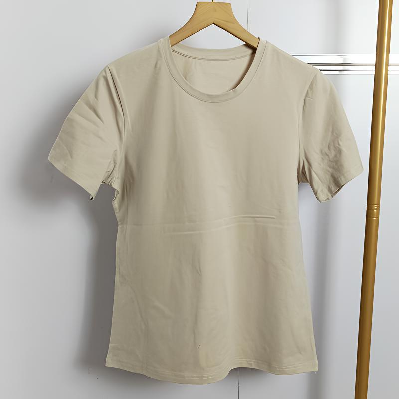 骏马·飞狐2件装夏季女士短袖时尚宽松圆领T恤棉质吸汗透气打底衫