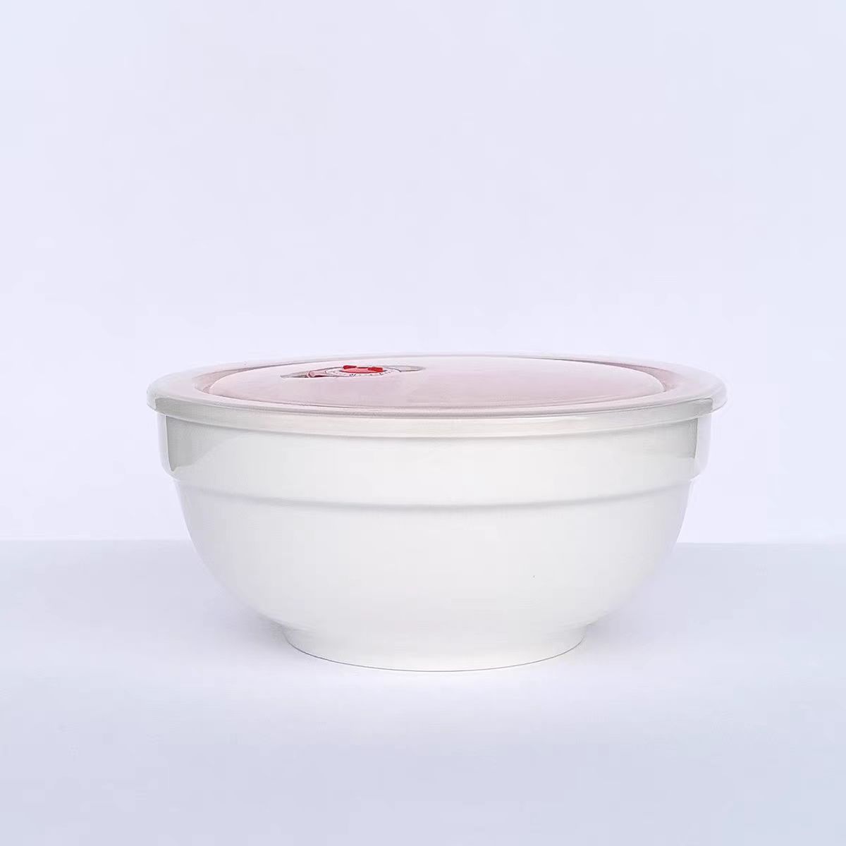 6英寸纯白保鲜碗2只装高温釉下彩可加热密封盒防漏大号15厘米