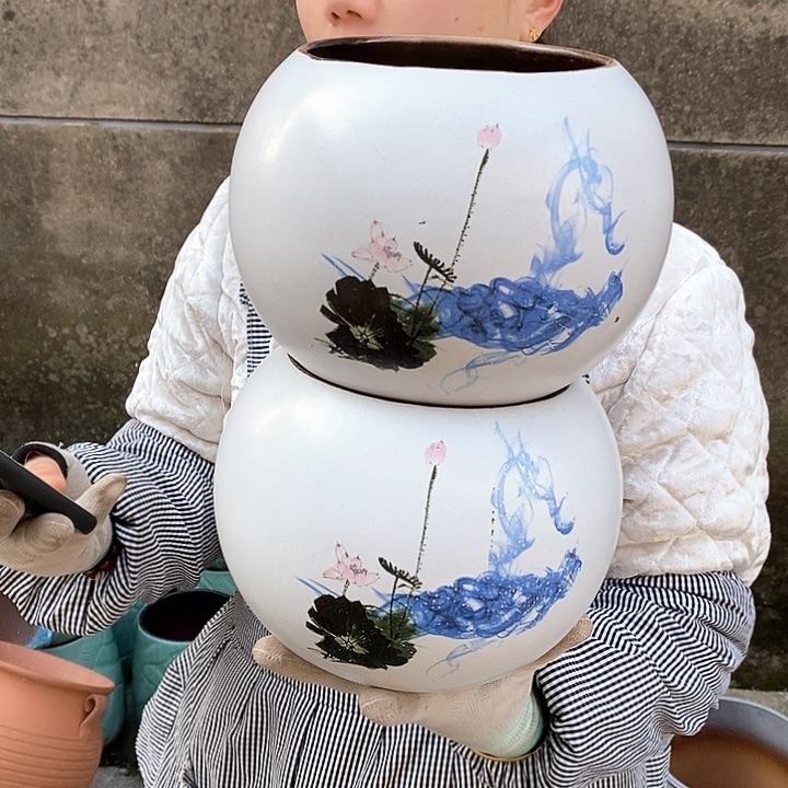 紫砂花盆正品口14高16