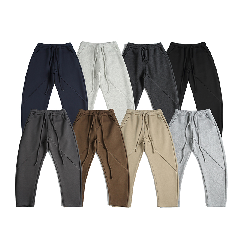 巨厚无比 秋冬款纯色卫裤弯刀版松紧腰宽松长裤子立体裁剪 985