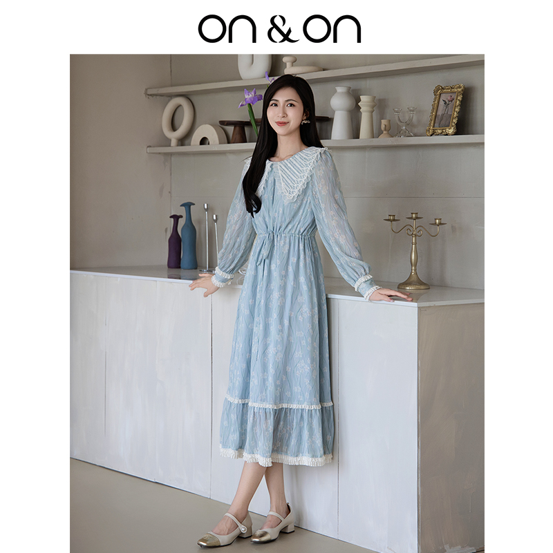 ON&ON/安乃安25早秋法式钉珠收腰气质减龄防晒连衣裙N5SA1628711
