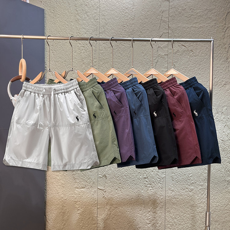 2025年夏季薄款速干透气五分裤男打孔休闲宽松百搭简约刺绣短裤BG