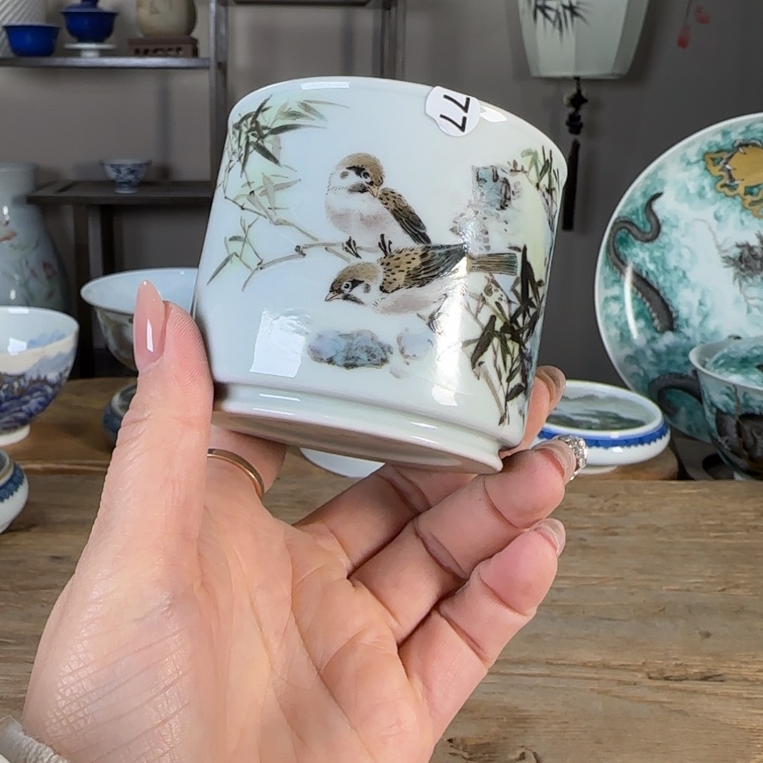 杯景德镇陶瓷柴烧多人