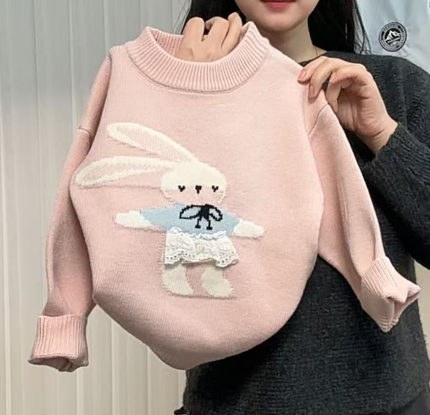 女童秋冬加厚百搭毛衣2025新款软糯可爱宝宝韩系儿童保暖针织内搭