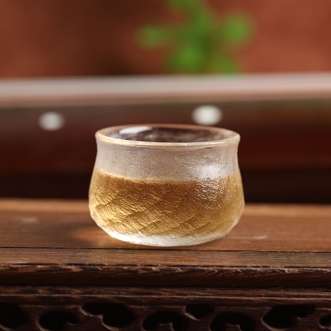 东海原矿熔炼水晶杯纯手工磨砂茶杯主人杯品茗杯高档茶具家用送礼