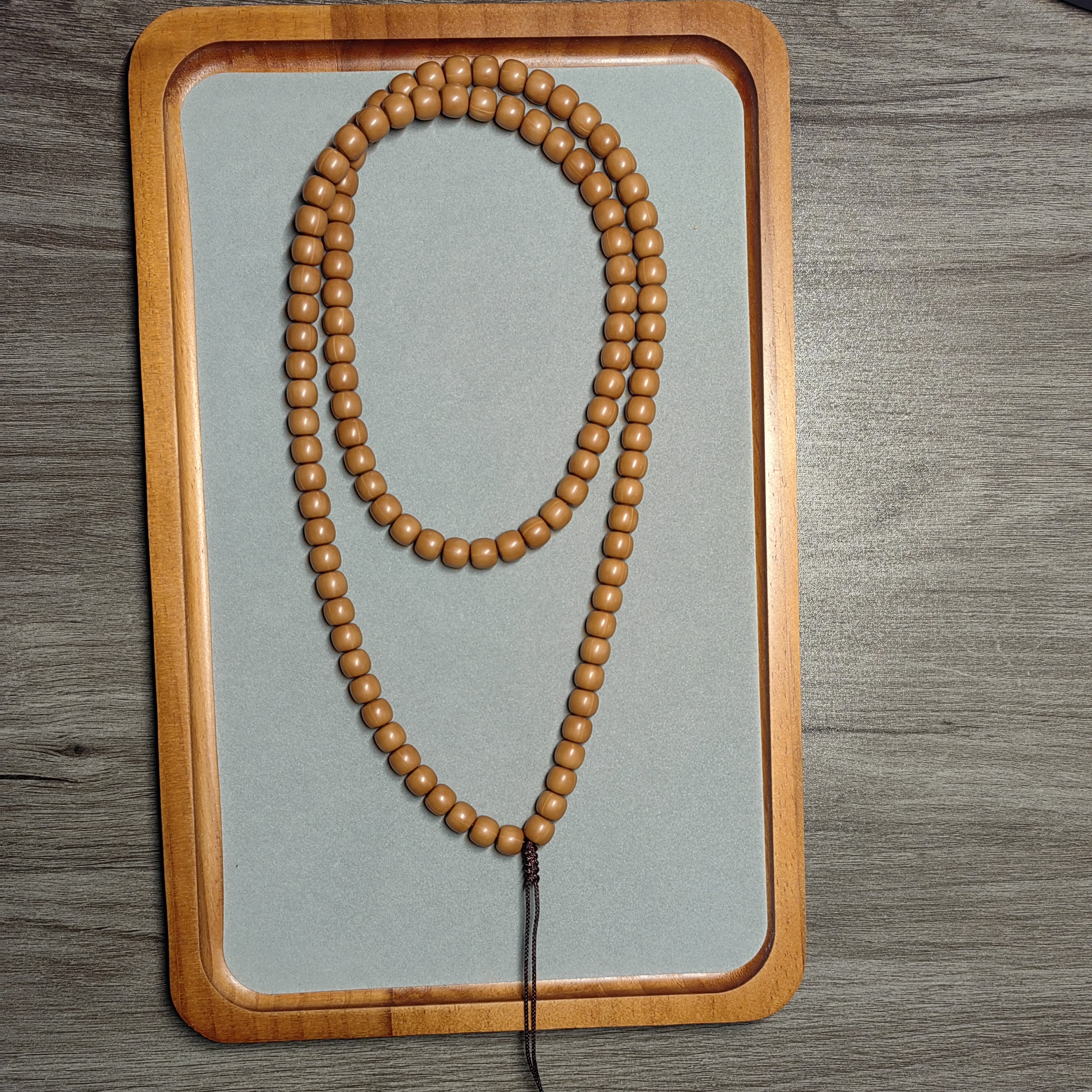 【乐玩造物】9mm全品无瑕老型猴头核桃108脖挂原皮原色