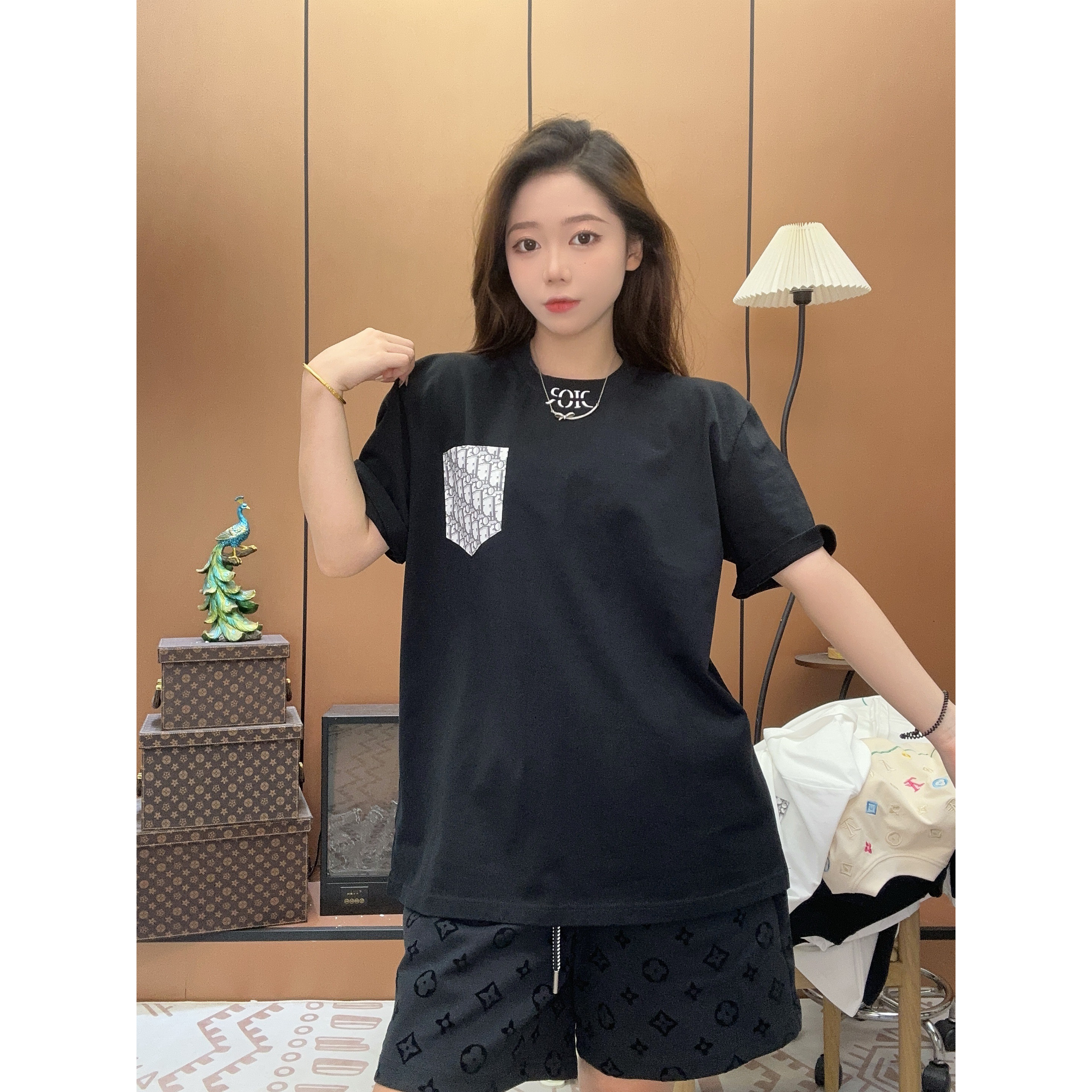【口袋DR】2025夏季新款刺绣工艺潮牌男女同款短袖休闲百搭