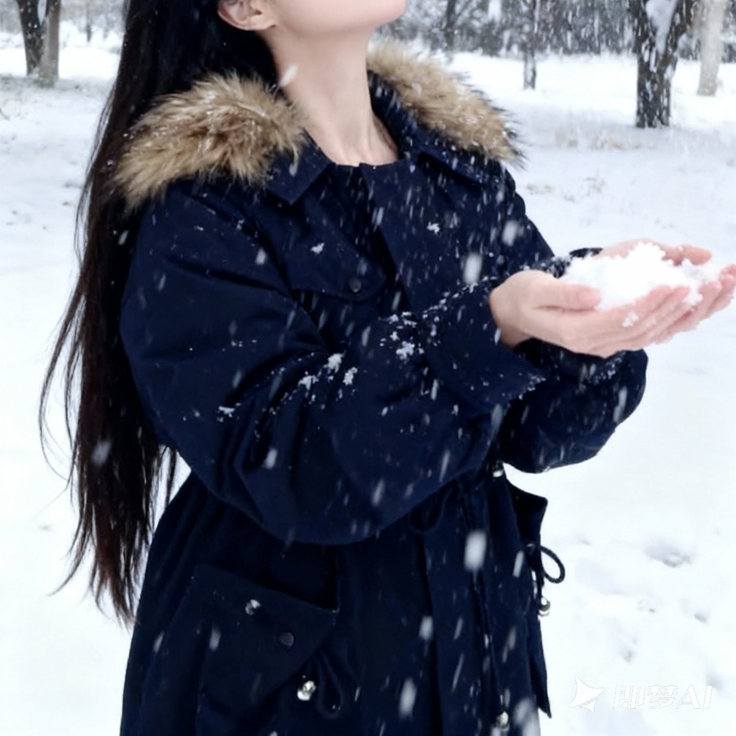 大毛领中长款连帽加厚保暖防风羽绒服