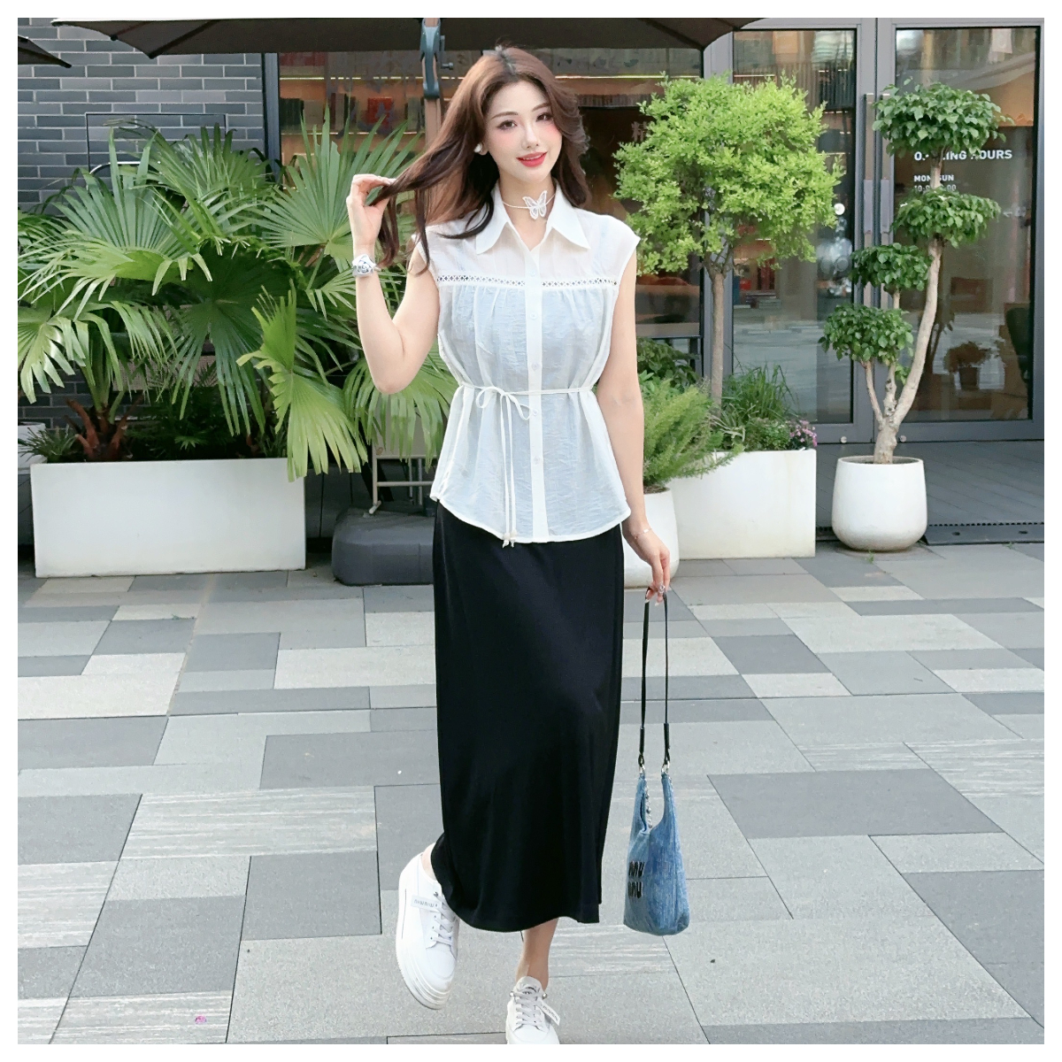 时尚套装裙女2025夏季新款洋气减龄显瘦无袖罩衫吊带裙气质两件套