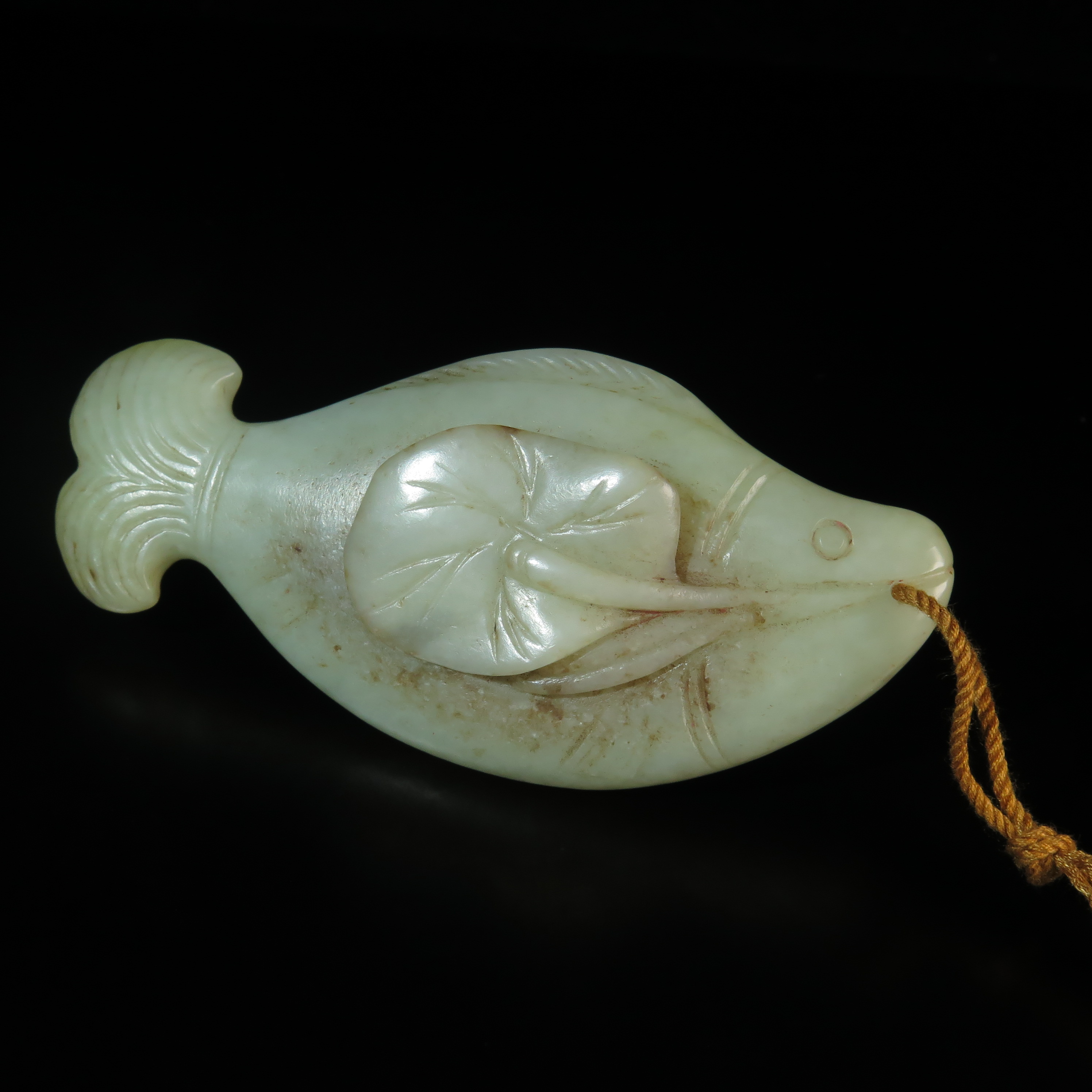 晚清玉鱼把件/MZ023521/和田玉/民族文物