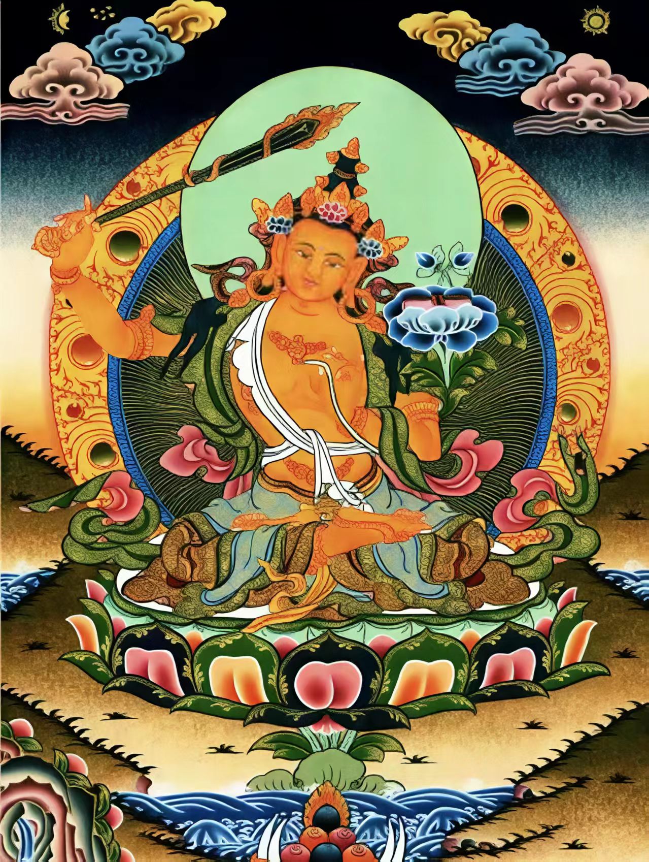 唐卡文殊菩萨TK16096