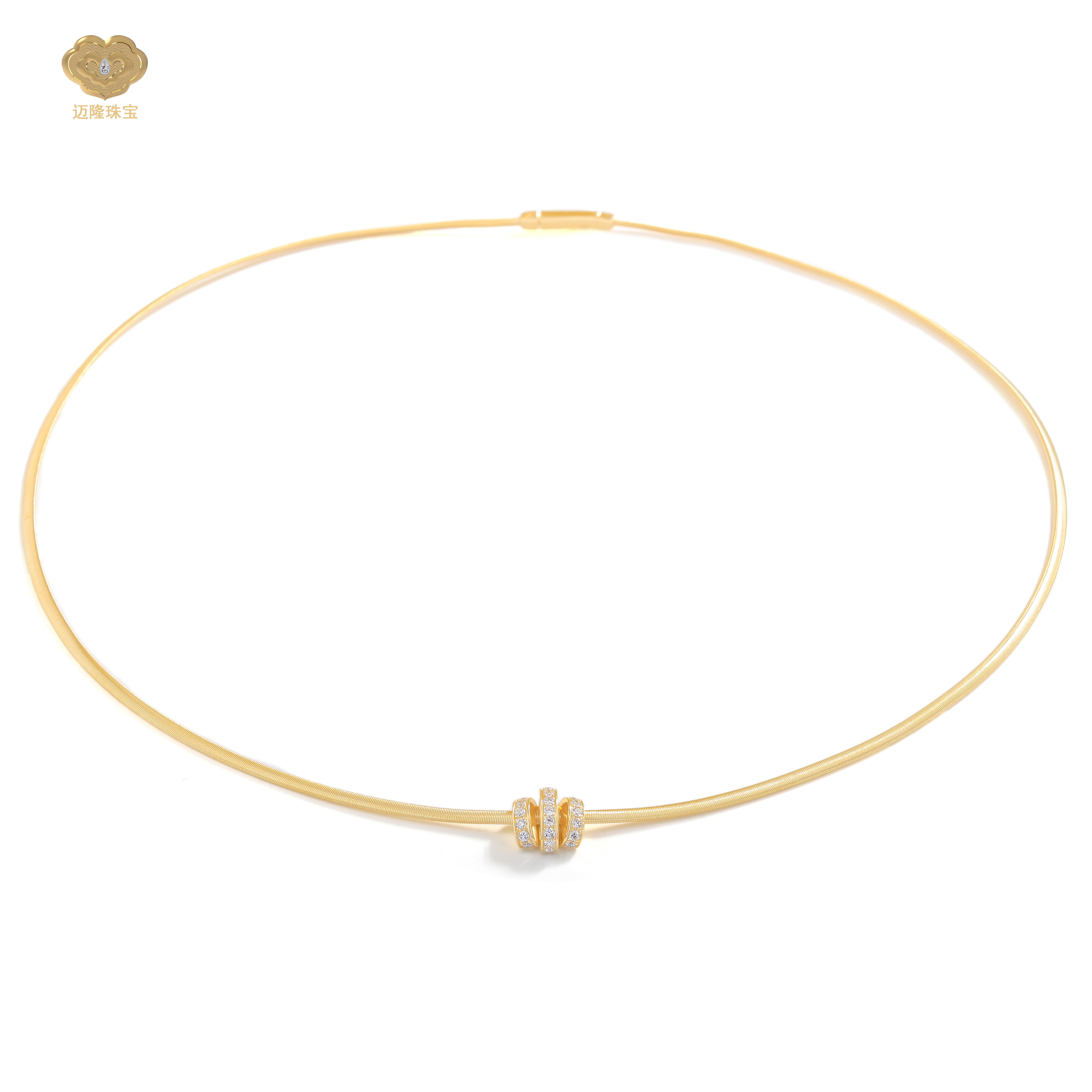 迈隆珠宝新款项圈意大利绕丝工艺设计款纯手工气质时尚轻奢百搭
