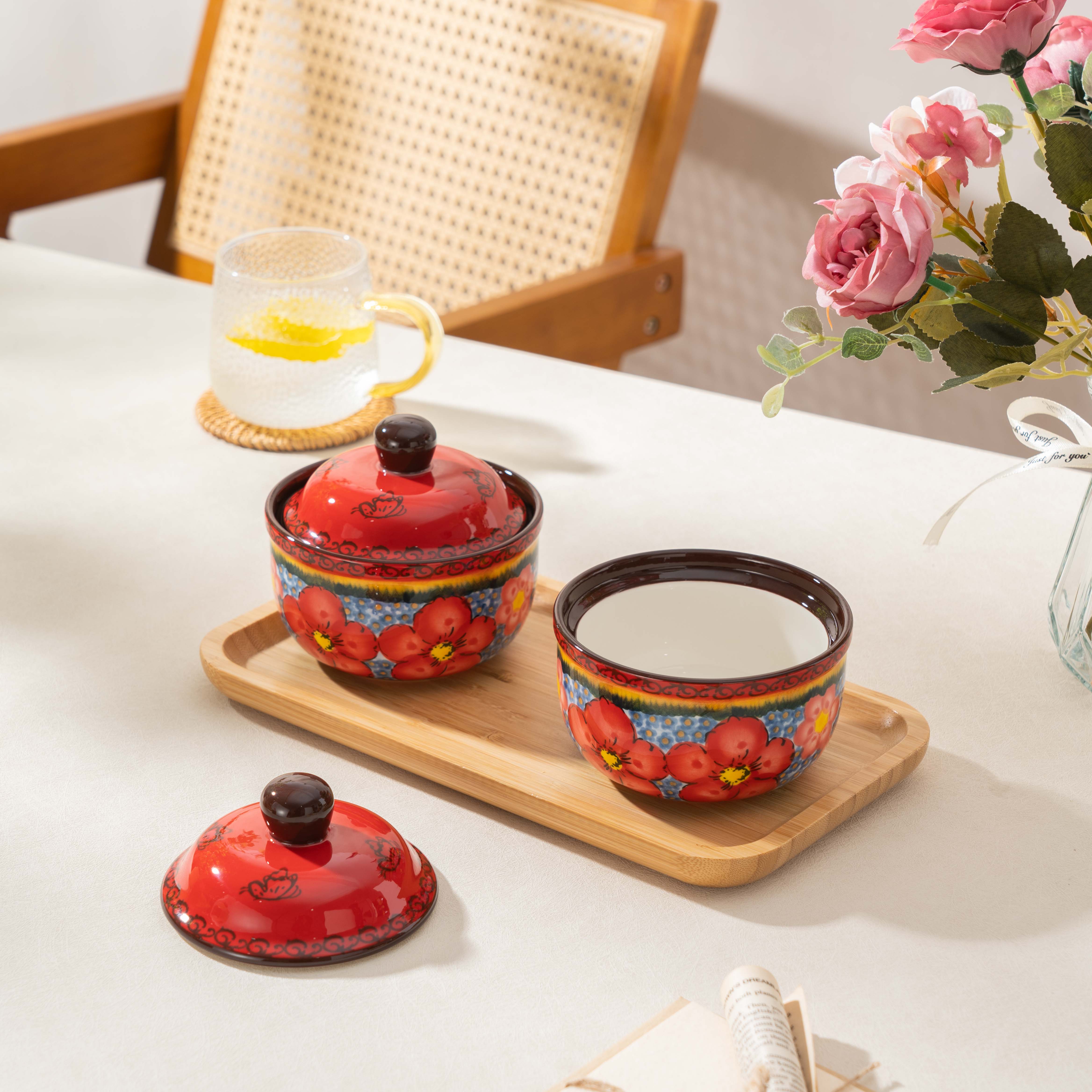 【SILESIA/出口原单】手绘盛世繁华-4.5英寸带盖炖盅