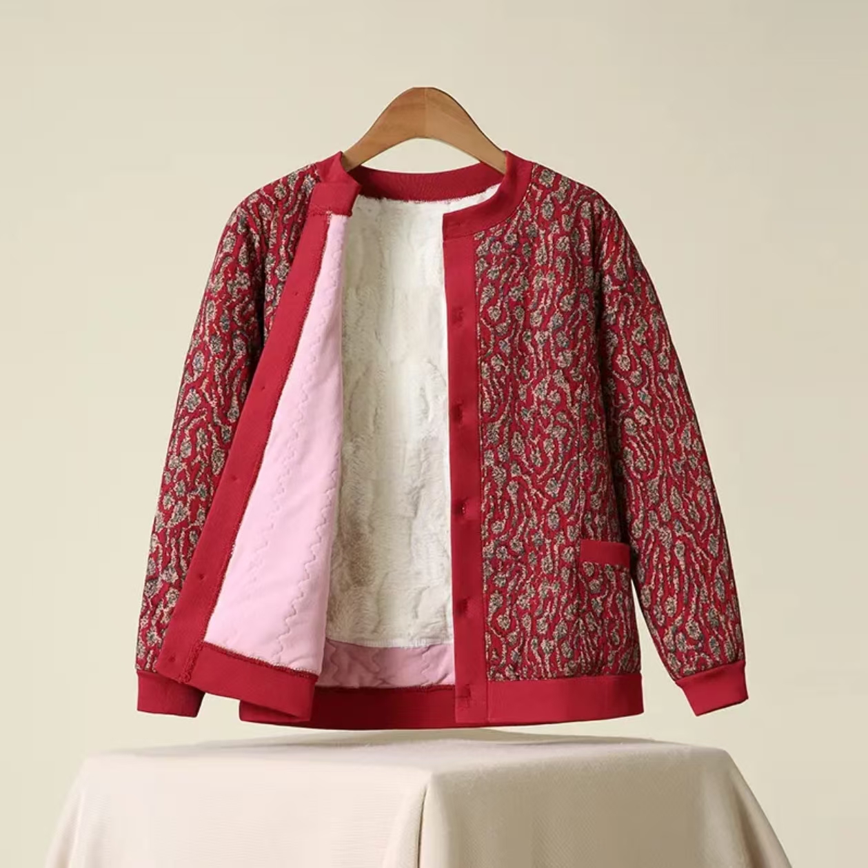 妈妈棉衣中老年冬季加绒棉袄奶奶加肥加大保暖棉