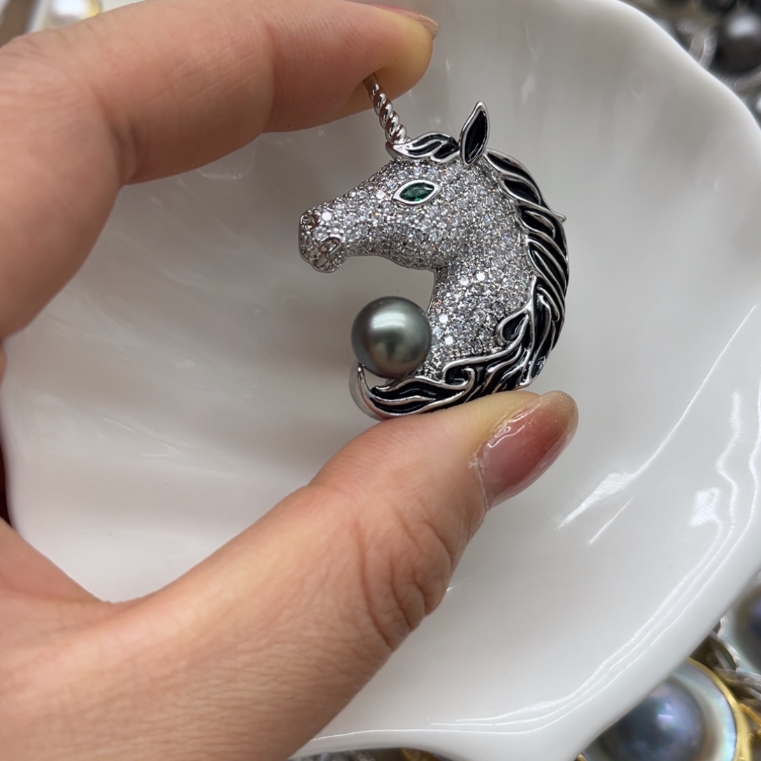 合金海水珍珠胸针