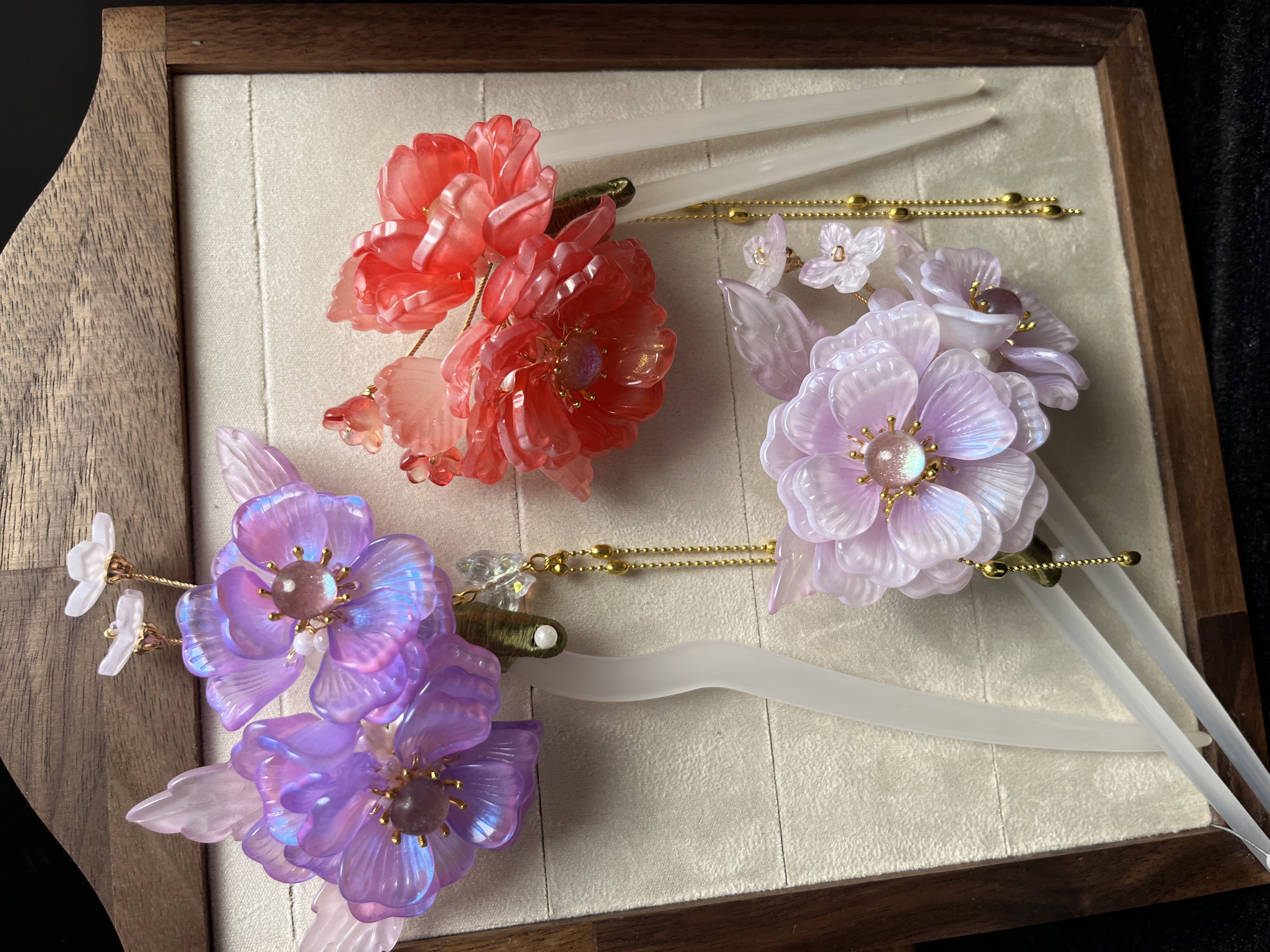 [琉璃簪花]新中式古风发饰发簪女纯手工簪花高级感步摇服饰古装