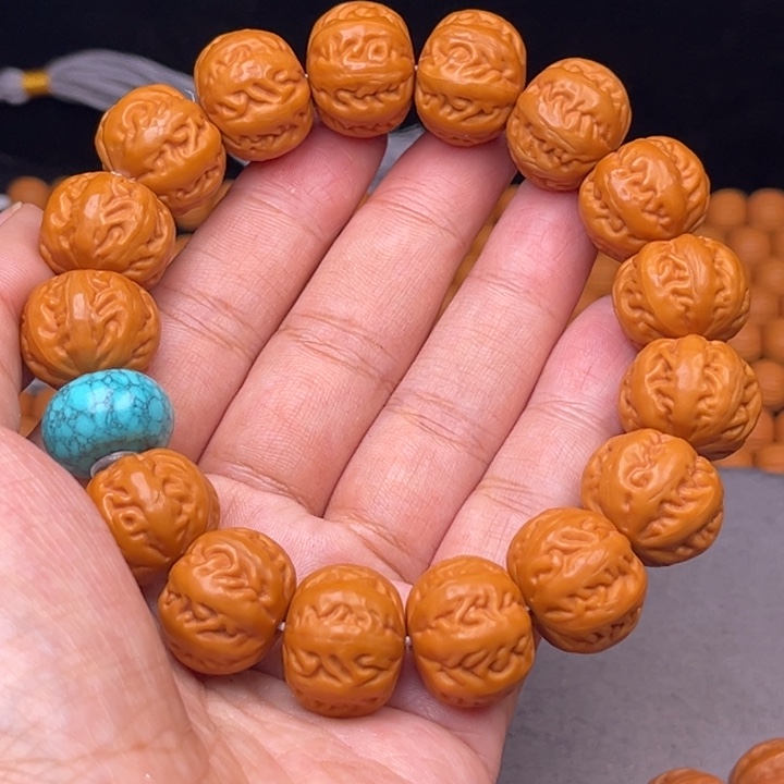 猴头核桃吊坠17麻花串绿