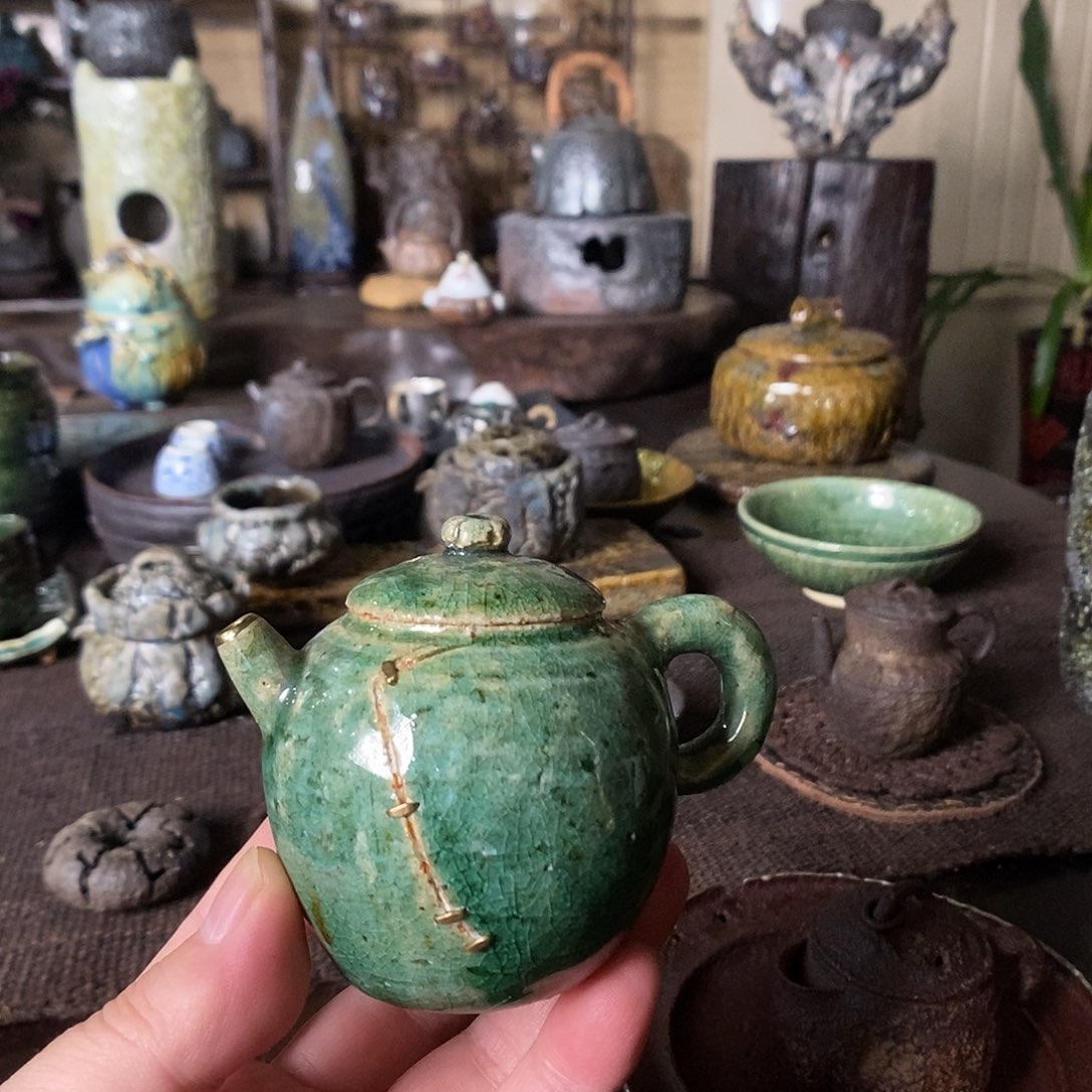 手工制作柴烧茶具