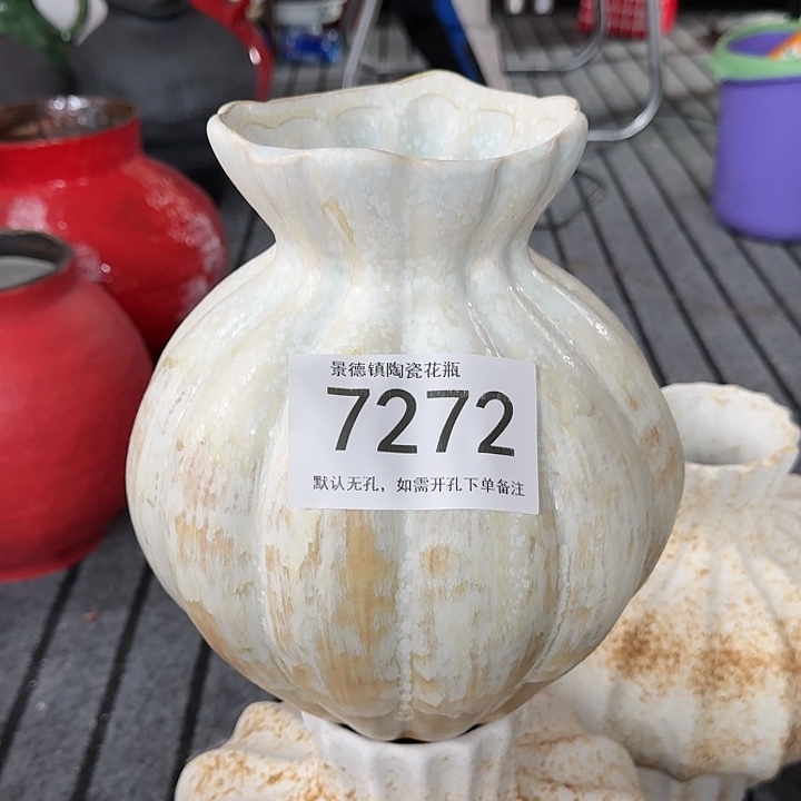 一***秦陶摆件景德镇高温花瓶编码7272高24口8默认无孔