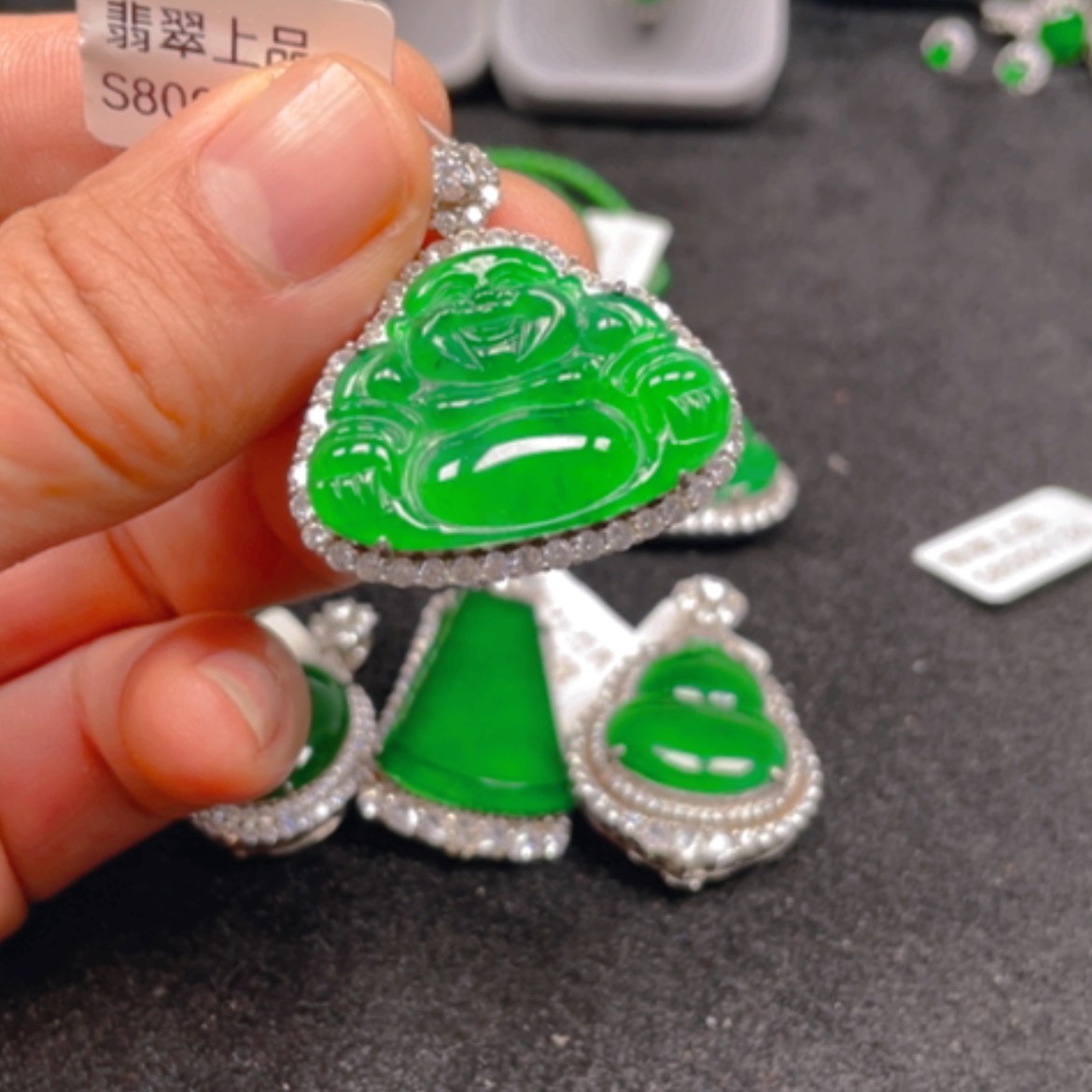 【闪购商品】翡翠颈饰银S925镶嵌吊坠