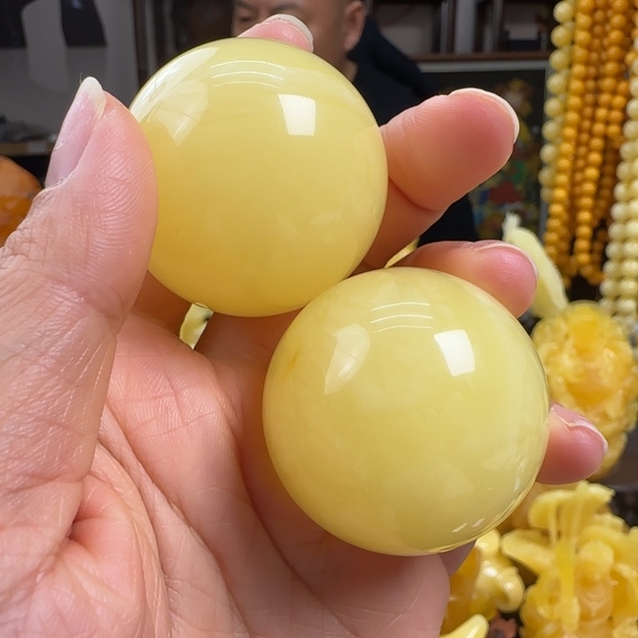 蜜蜡珠宝奇石未镶嵌一对38