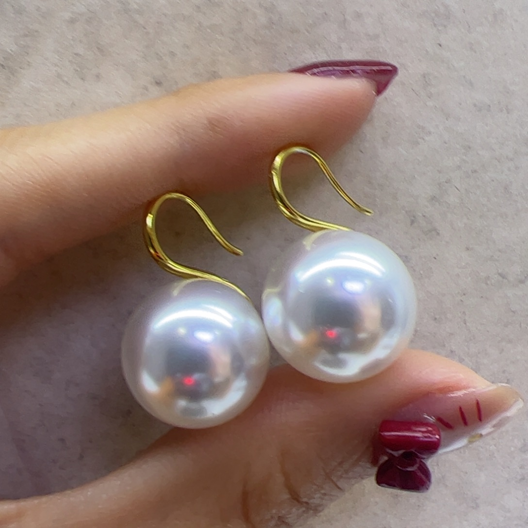 淡水珍珠耳饰18K金镶嵌