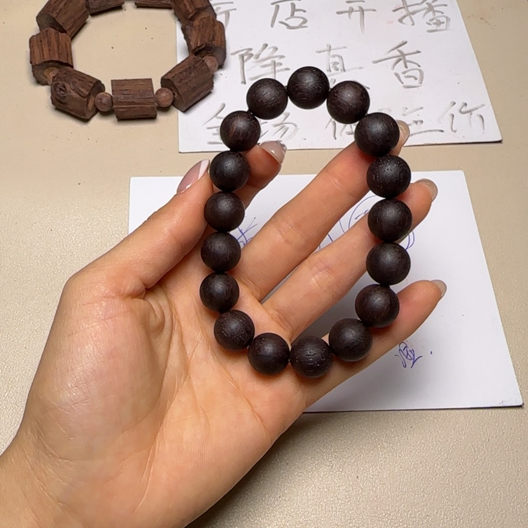 藤类降真香紫油圆珠1.2单圈手串