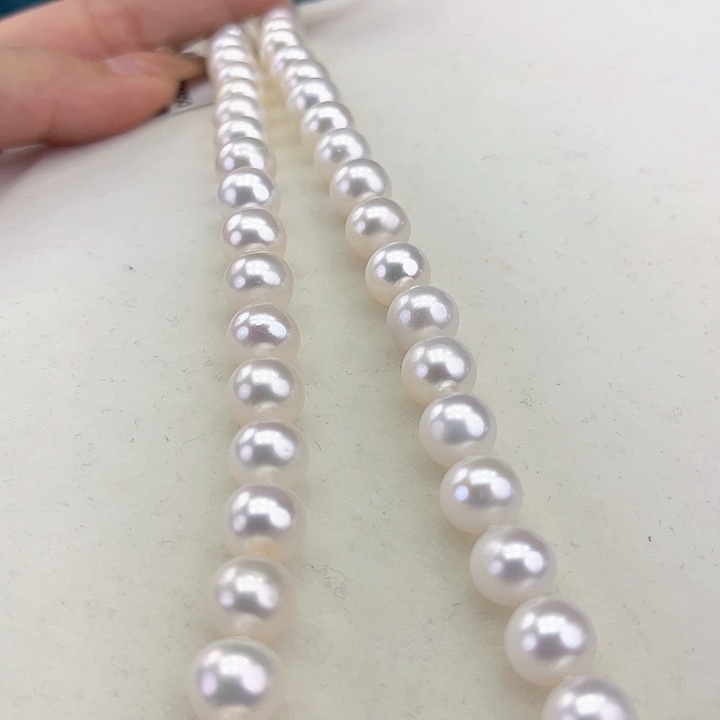 淡水珍珠颈饰银S925镶嵌9➕极光冷白