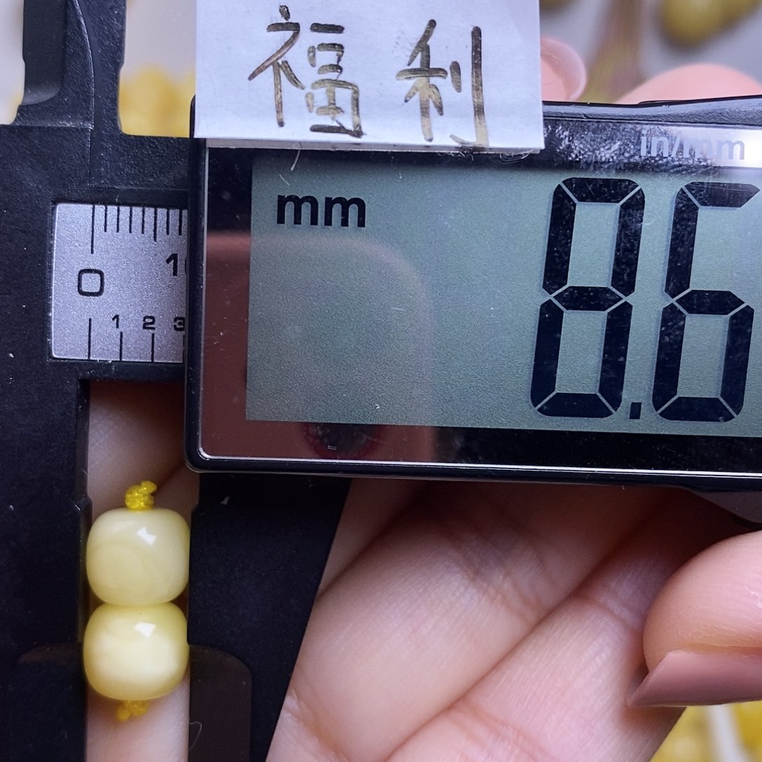 裸石琥珀未镶嵌蜜蜡老型对珠