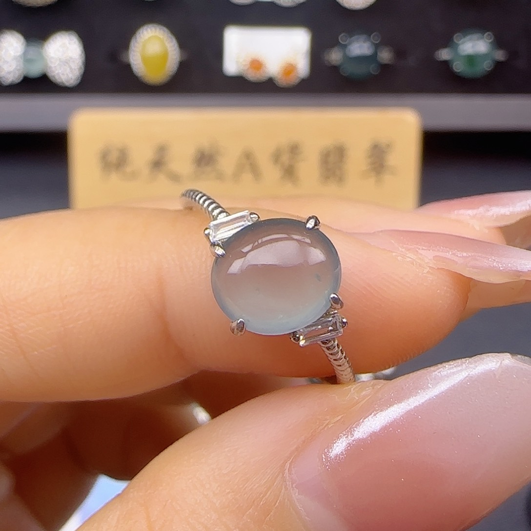 银S925镶嵌戒指翡翠