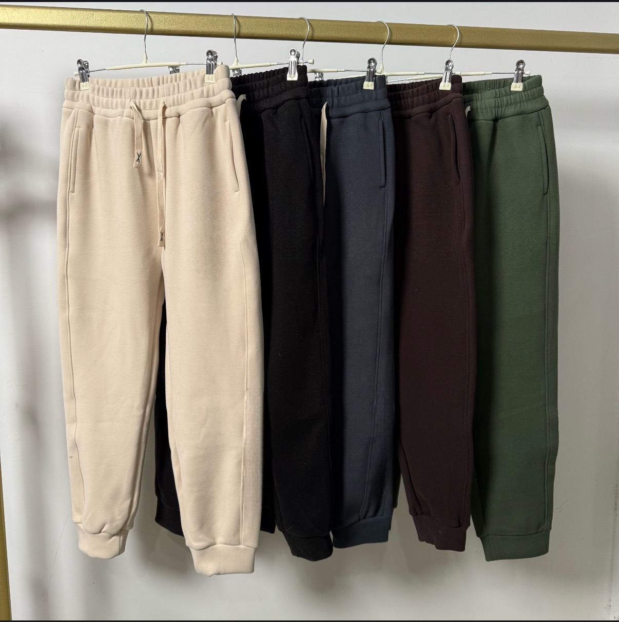 【刺绣鸟】男女同款冬季双面绒束脚百搭休闲卫裤