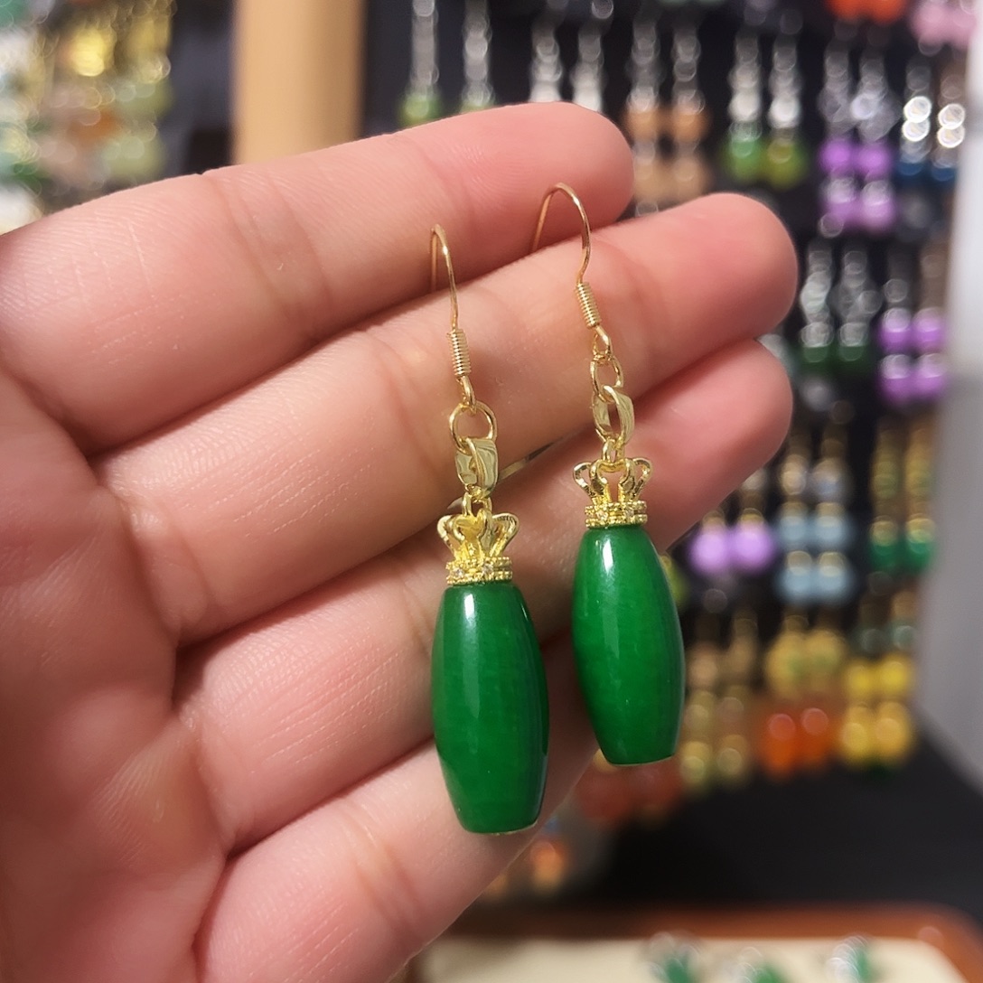 锆石纯铜925银耳饰