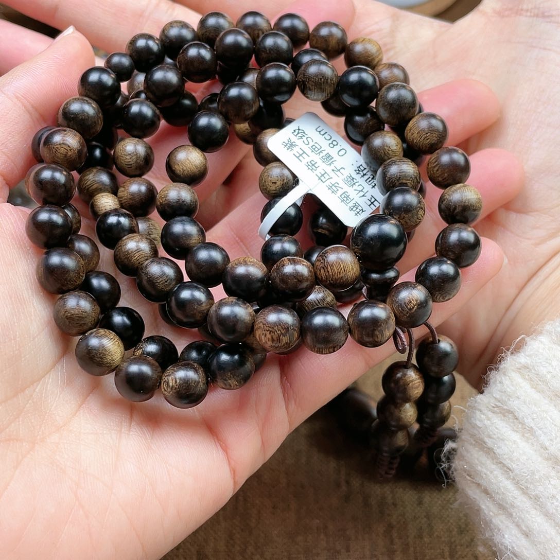 沉香手串老*哥越南芽庄紫棋楠