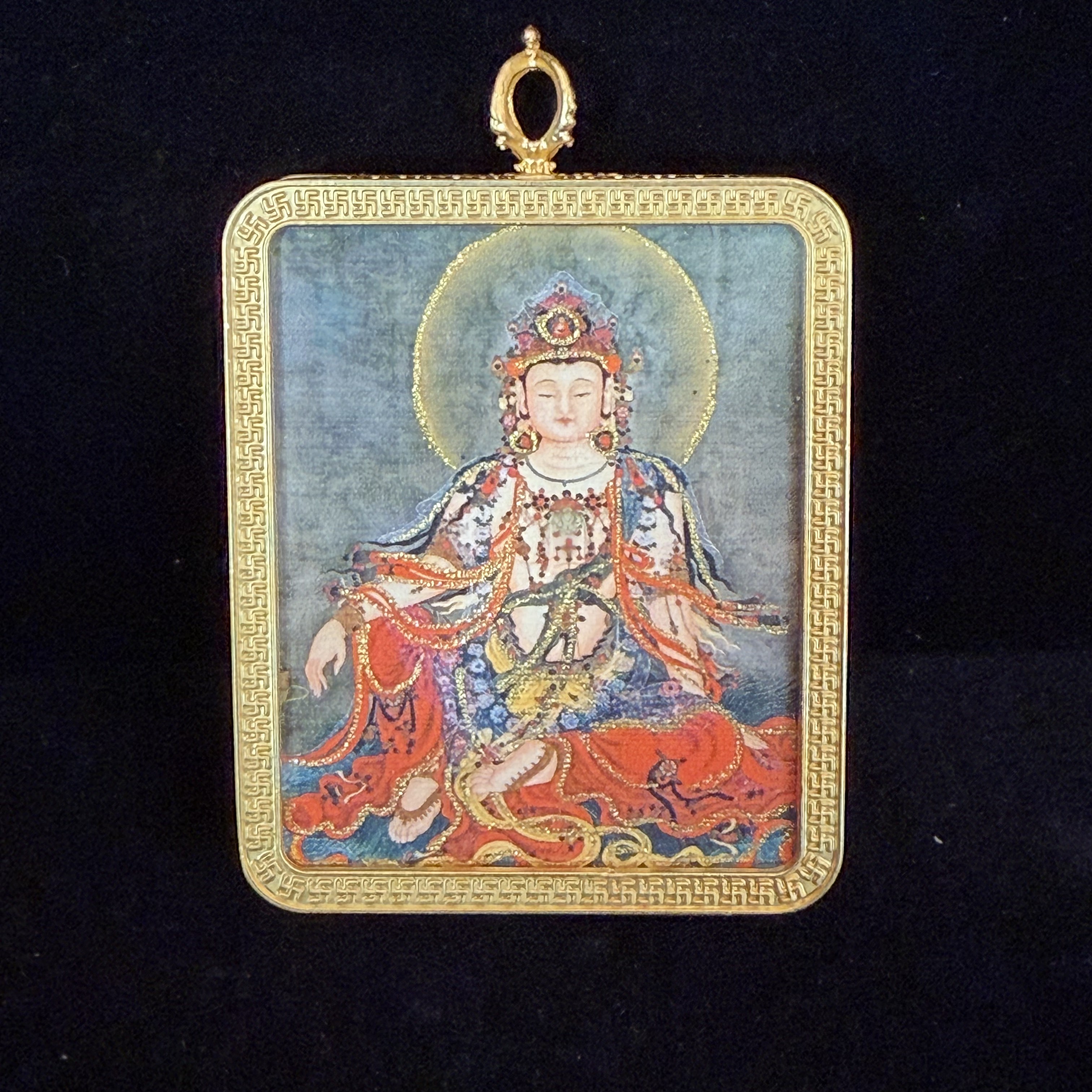 水月老师唐卡手工描金绘制