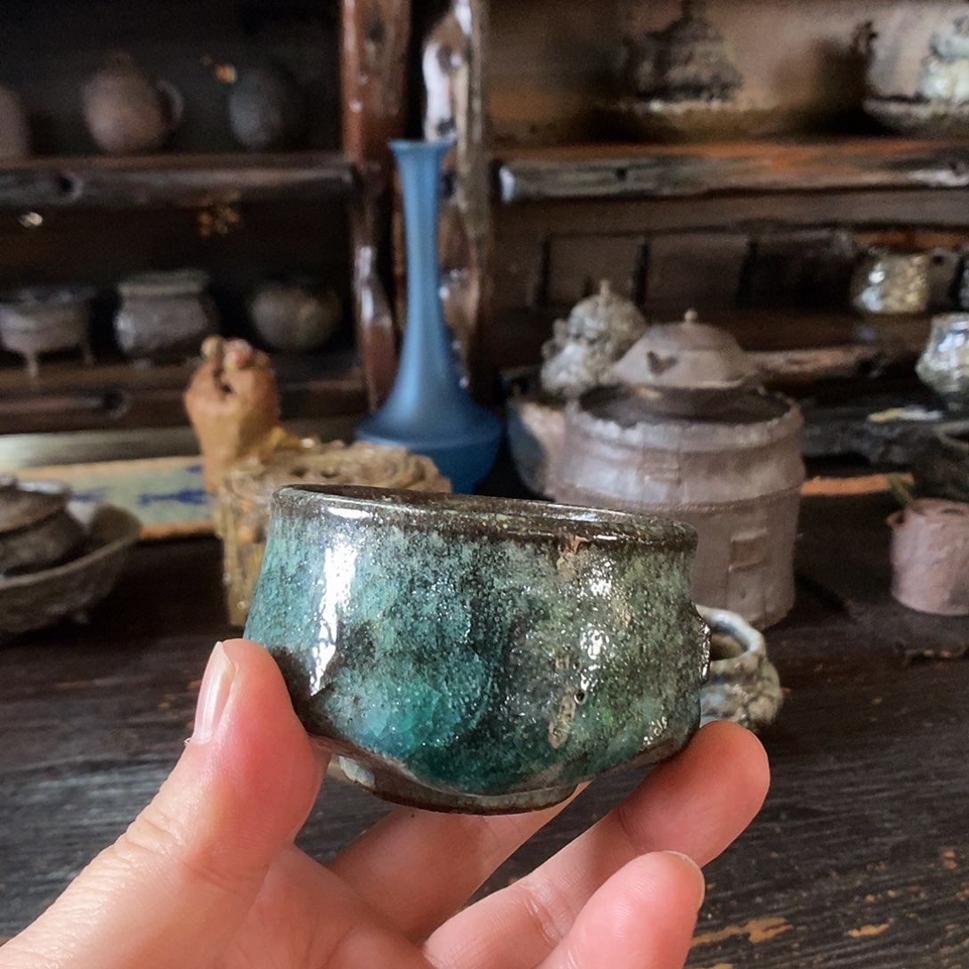 山***猫手工制作柴烧茶具