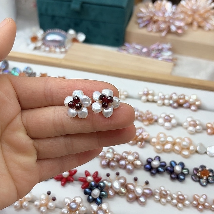 淡水珍珠发饰银S925镶嵌