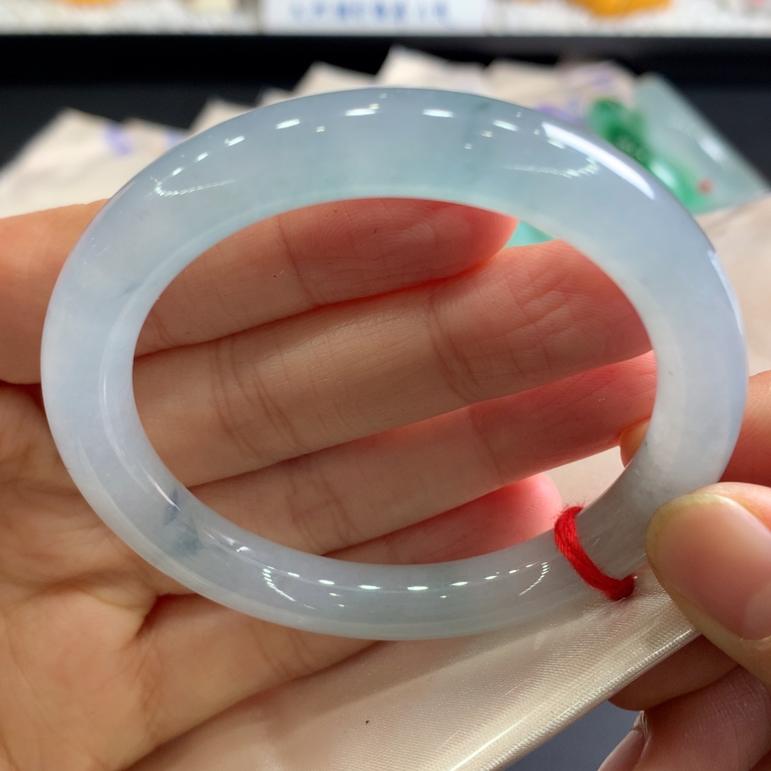 翡翠未镶嵌手镯10号胶条子