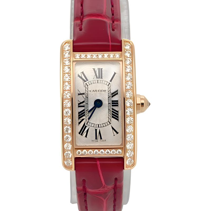 99新 Cartier/卡地亚 石英腕表原钻玫瑰金21.5*15mm/jm3454