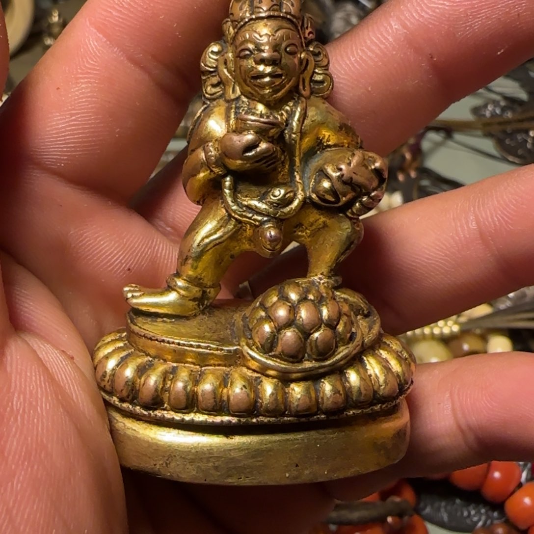 泥塑秦代铜鎏金13世纪黑财神一尊喜欢扎西德勒