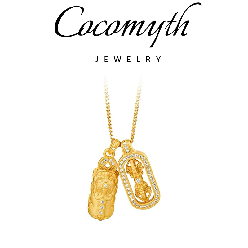 COCOMYTH 镀K金貔貅金刚杵项链J102