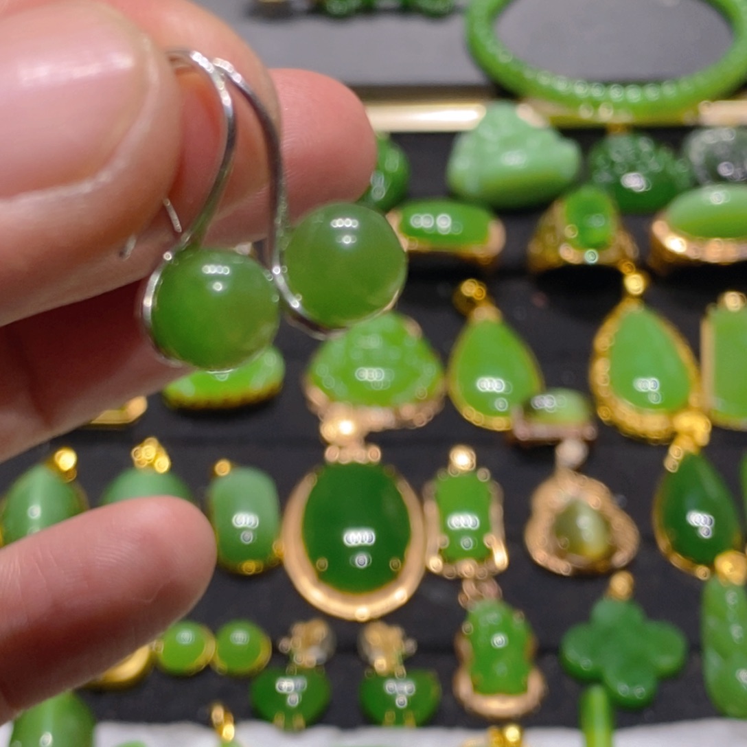 和田玉（碧玉）手链银S925镶嵌