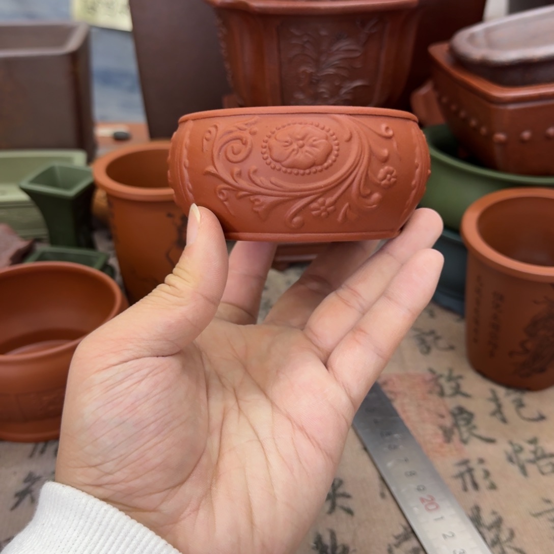 紫砂花盆宜兴紫砂正品8.5x4