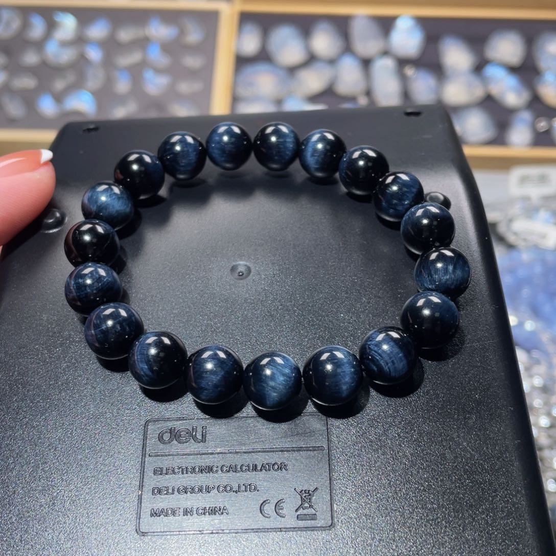 木变石（虎睛石）手链未镶嵌蓝虎眼手链10mm