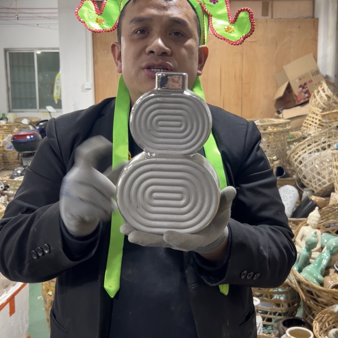 摆件196 号高中低温陶瓷工艺瓶（部分微瑕）