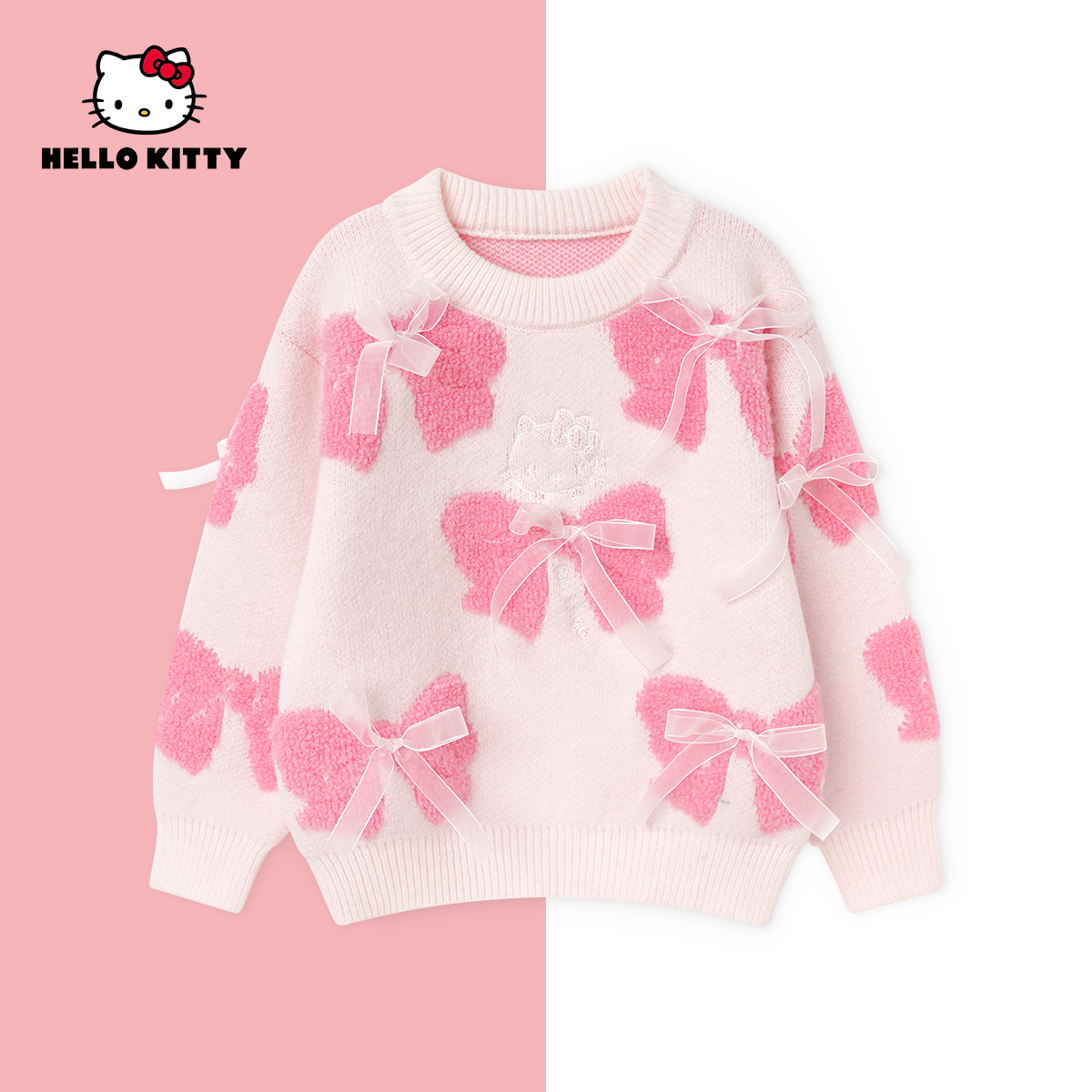 HelloKitty冬季新款女童保暖上衣中大童休闲儿童毛衣AC5427YM613